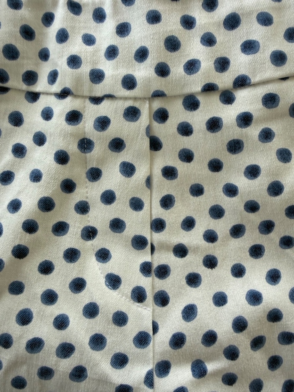Lasania Polka Dot Pull-On Capri Pants Size 12 NWT Made in Canada Navy White - Picture 4 of 7